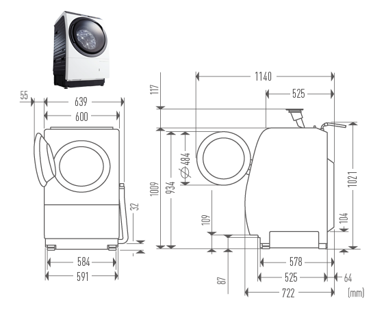 Washer Dryer - ECONAVI Inverter Heat Pump NA-VX93GL
