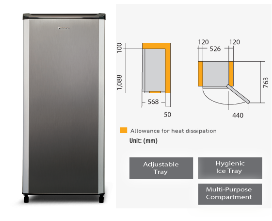 1 Door Refrigerator NR-AF172MS