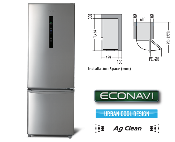 ECONAVI 2 Door Refrigerator NR-BR344M