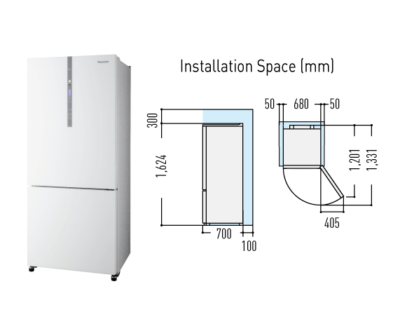 2-door Bottom Freezer Refrigerator NR-BX418GWMY