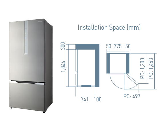 [DISCONTINUED] ECONAVI Inverter 2 Door Refrigerator NR-BY608XSMY