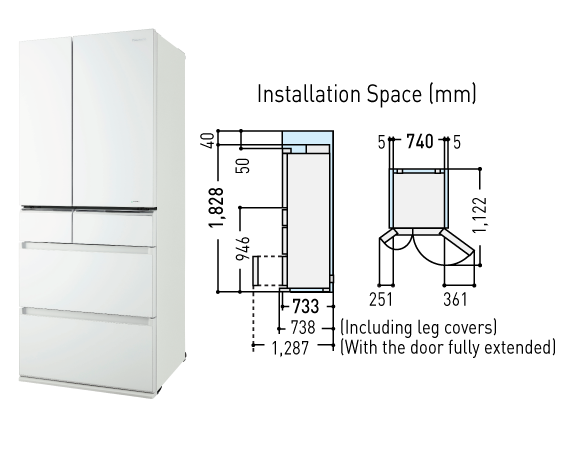 ECONAVI Inverter 6-Door Refrigerator NR-F610GT-W7