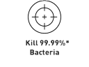 Kill 99.99%* Bacteria