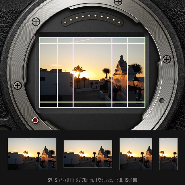 Flexibele omlijsting: 3:2, 17:9, 16:9, 9:16, 1:1