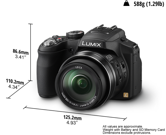 Lumix Digital Camera DMC-FZ200GNK Super Zoom