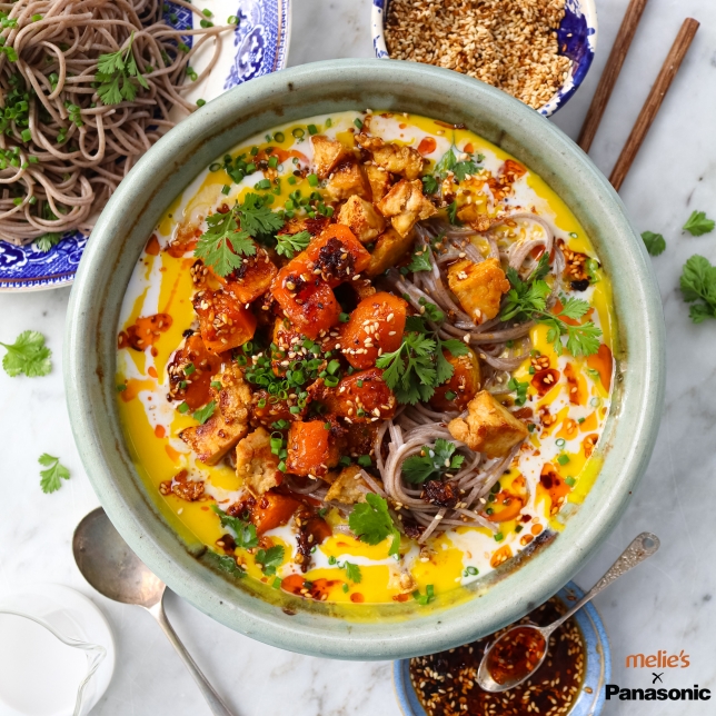 Creamy Sesame, Miso & Butternut Soup with Caramelised Miso-Roasted Butternut