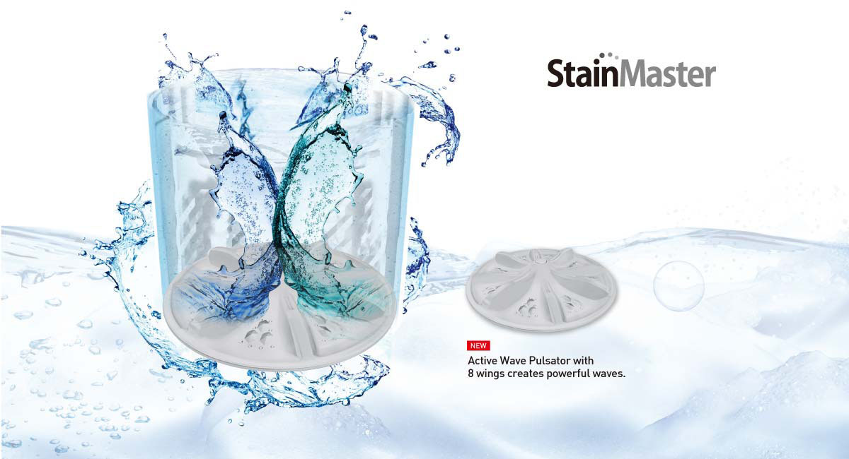 Active Wave Pulsator for Powerful Scrub Wash Effect