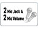 2 Mic Jack & 2 Mi Volume