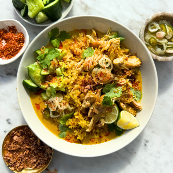 Balinese-Style Slow Cooked Turmeric & Coconut Chicken with Lemongrass & Sticky Rice