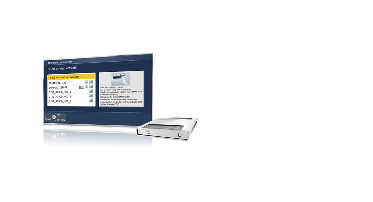 Wireless LAN Built-In /
Easy Network Settings
