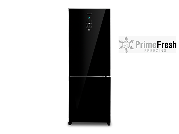 Foto de Refrigeradora de 480 L con puerta de cristal y bottom freezer
