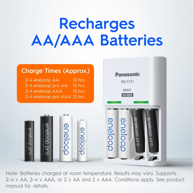 Recharges AA/AAA Batteries