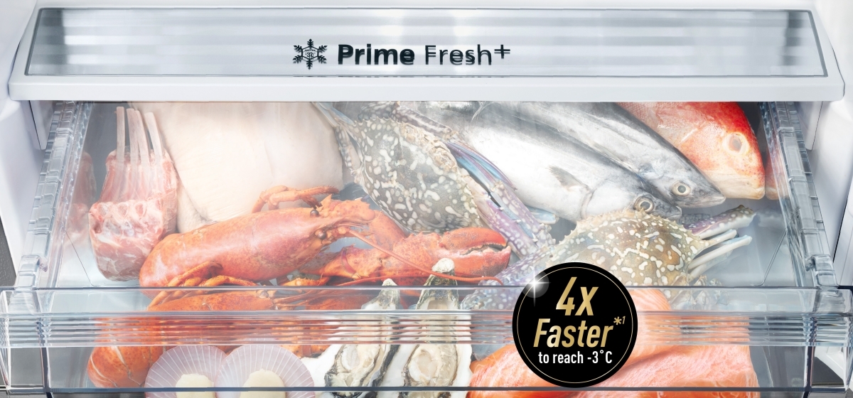 Faster Soft Freezing Keeps Food Fresh with Prime Fresh+