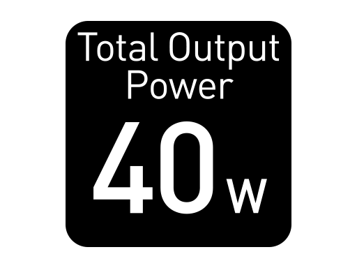 Całkowita moc wyjściowa 40 W