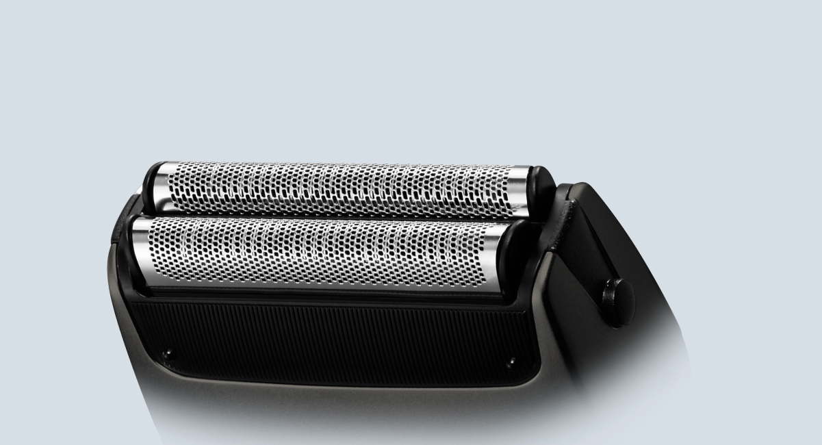 Unika hålmönster i folien fångar alla typer av skäggstrån