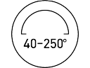 Temperaturområde 40–250  °C