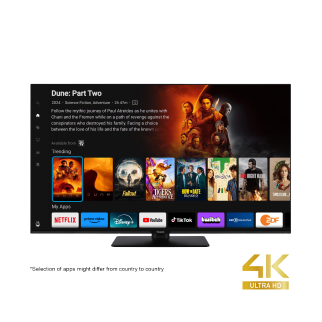 Foto av Panasonic W60 Series LED 4K Ultra HD TV som drivs av TiVo