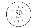 90 min. Cordless usage