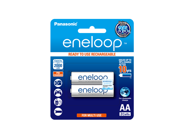 Photo of eneloop AA Ni-MH Pre-Charged Rechargeable Batteries, 2-Pcs
