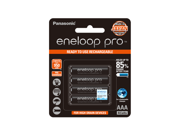 Photo of eneloop pro High Capacity AAA Ni-MH Pre-Charged Rechargeable Batteries, 4-Pcs