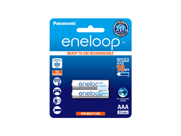 Photo of eneloop AAA Ni-MH Pre-Charged Rechargeable Batteries, 2-Pcs