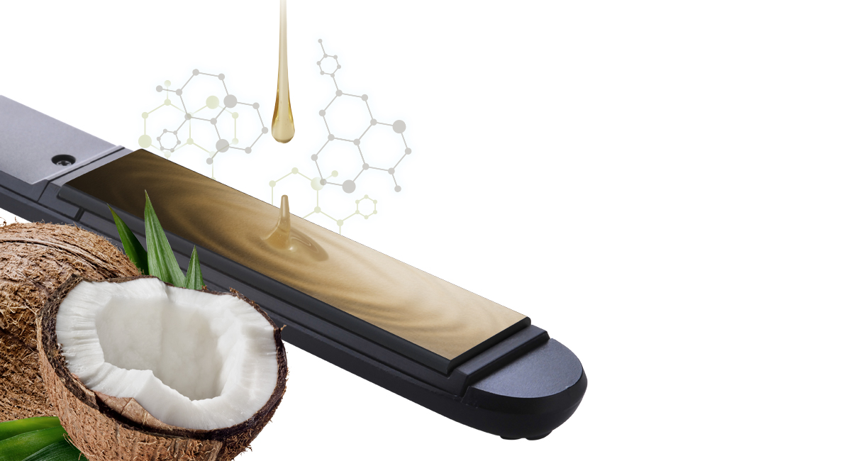 Smooth sliding plate with keratin & coconut oil infusion