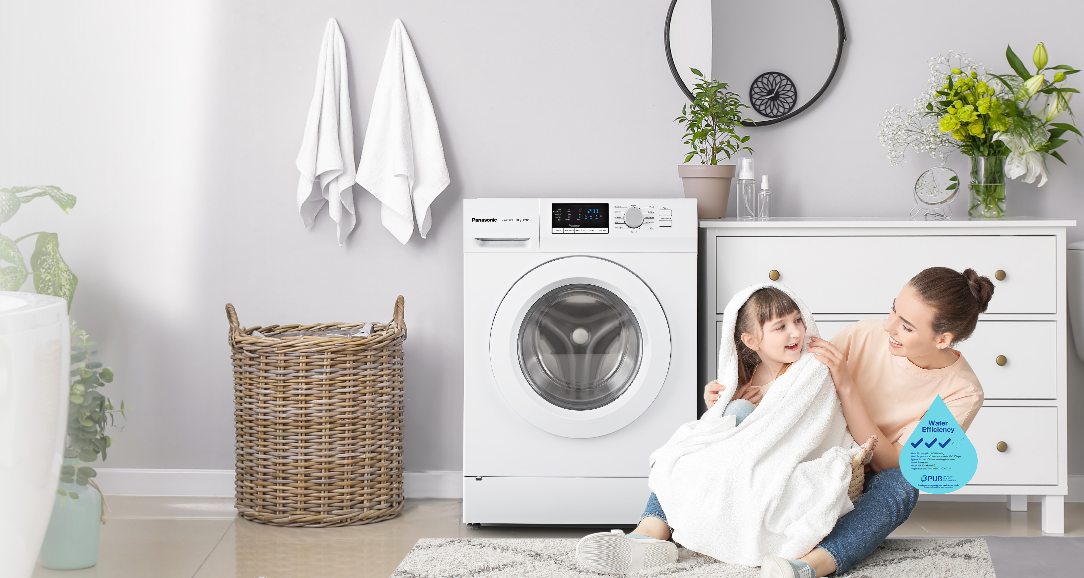 Panasonic Front Load Washing Machines NA128XB1WSG Panasonic Singapore