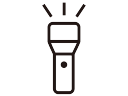 Icon of a flashlight, highlighting devices powered by Panasonic R14NPT/2B batteries
