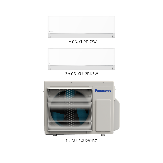 Photo of ZZP-SG0103E Panasonic XU Series Multi Split System-3 (BKZW) 9K + 12K + 12K BTU