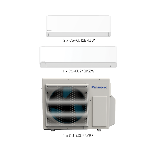 Photo of ZZP-SG0103K Panasonic XU Series Multi Split System-3 (BKZW) 12K + 12K + 24K BTU