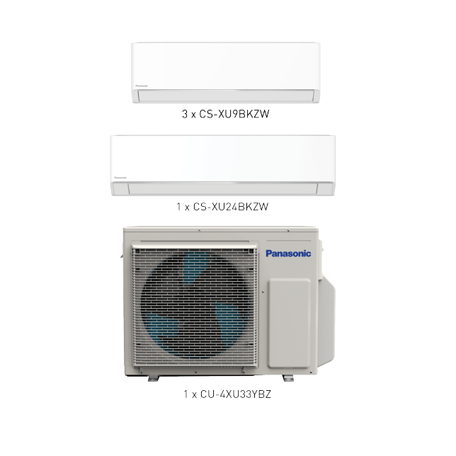 Photo of ZZP-SG0104D Panasonic XU Series Multi Split System-4 (BKZW) 9K + 9K + 9K + 24K BTU