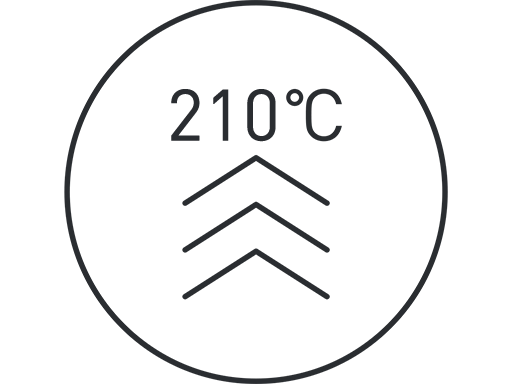 อุณหภูมิสูงสุด 210 °C