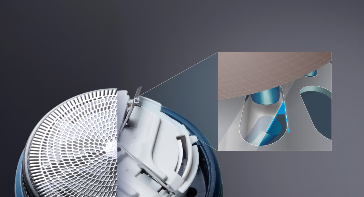 การออกแบบรูใบมีดที่เป็นเอกลักษณ์ เพื่อการโกนที่มีประสิทธิภาพที่สุด