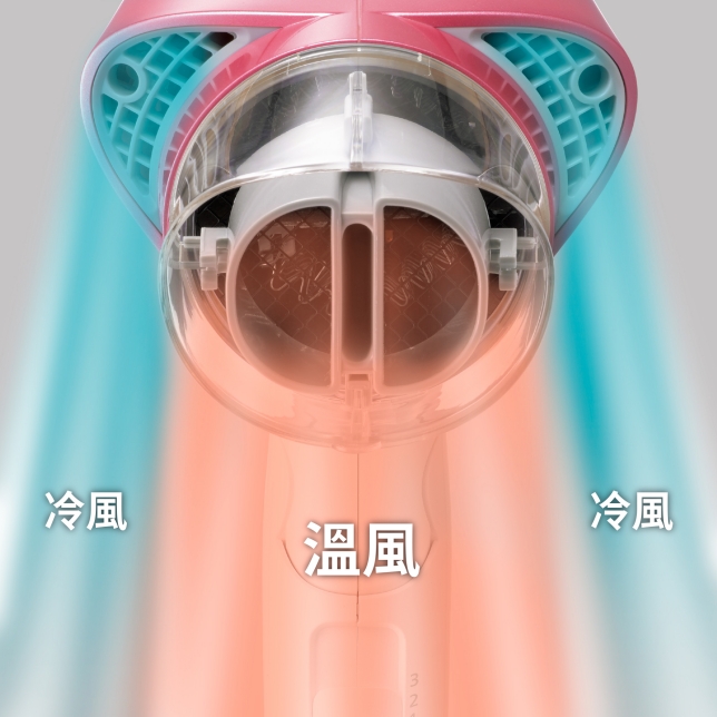 外冷內熱雙溫吹拂 呵護每一根髮絲