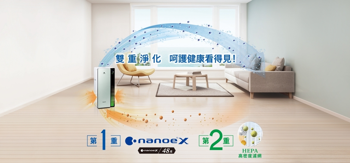 雙重淨化．全室清淨  守護美好呼吸