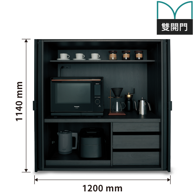 玻璃門家電收納櫃商品圖