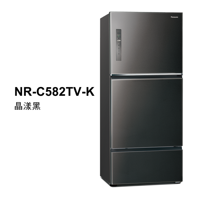 ECONAVI無邊框鋼板三門電冰箱<br /> NR-C582TV商品圖 : 晶漾黑
