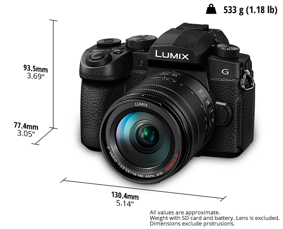 LUMIX Compact System (Mirrorless) Camera DC-G90H with 14-140mm Lens