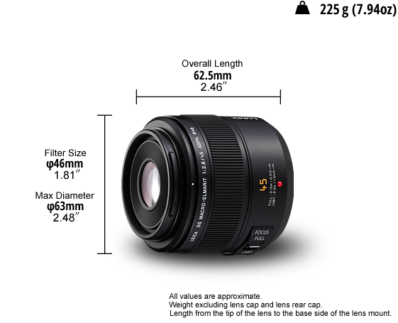 LUMIX Macro Four Thirds Lens H-ES045E | Panasonic UK & Ireland