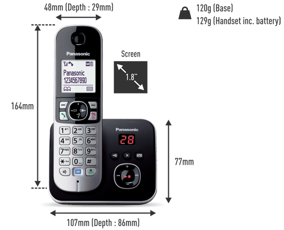 KX-TG6821EB DECT Cordless Telephone