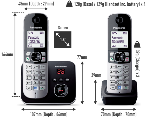 KX-TG6824EB DECT Cordless Telephone