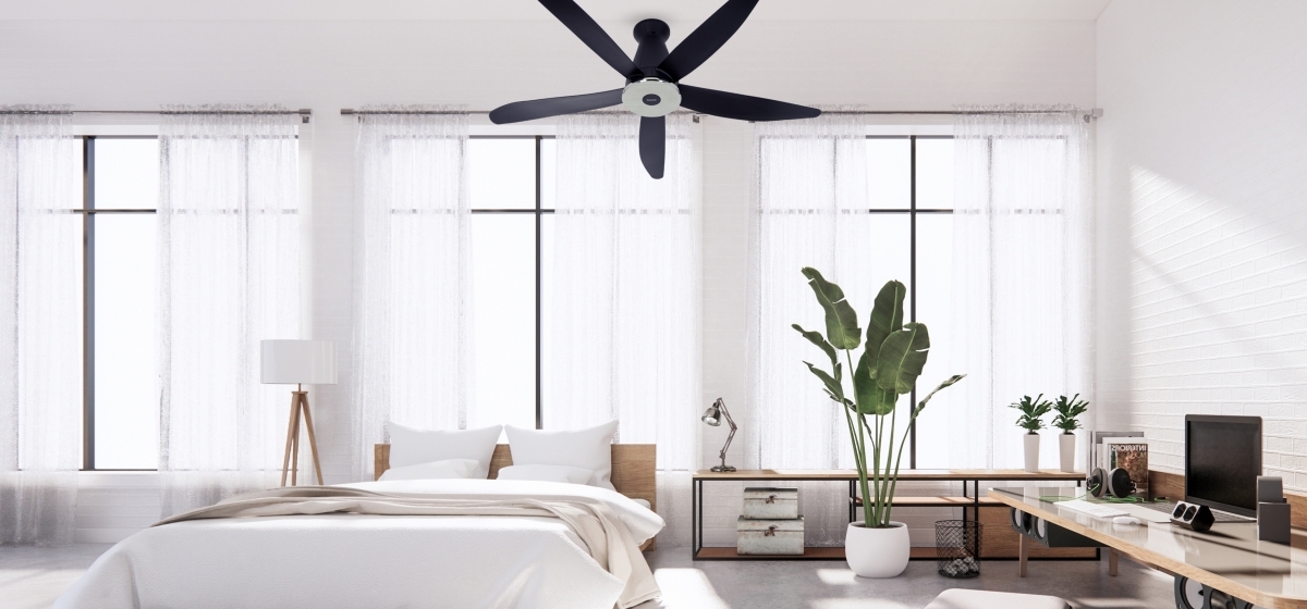 5-Blade Ceiling Fan F-60XDN with sleek and smooth design to create stylish space in comfort