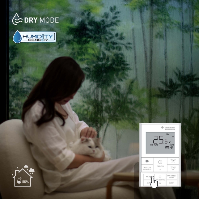 Loại bỏ độ ẩm dư thừa với Chế độ Dry tích hợp cảm biến độ ẩm