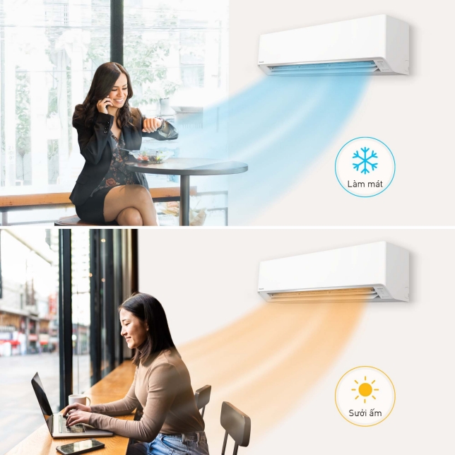 Duy trì không khí ấm áp/mát mẻ vào bất kỳ mùa nào trong suốt cả năm