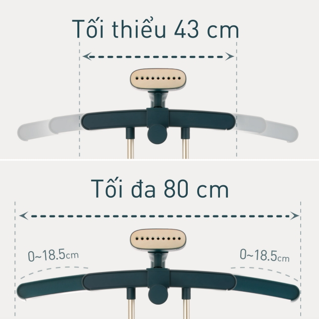 Chiều rộng có thể điều chỉnh từ 43 cm đến 80 cm