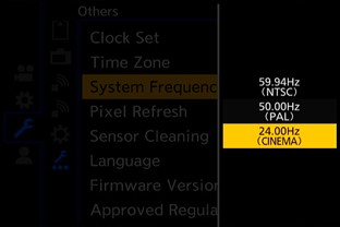 UI screen for System Frequency