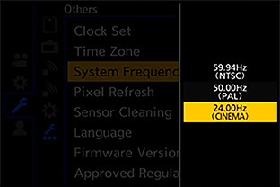 UI screen for System Frequency