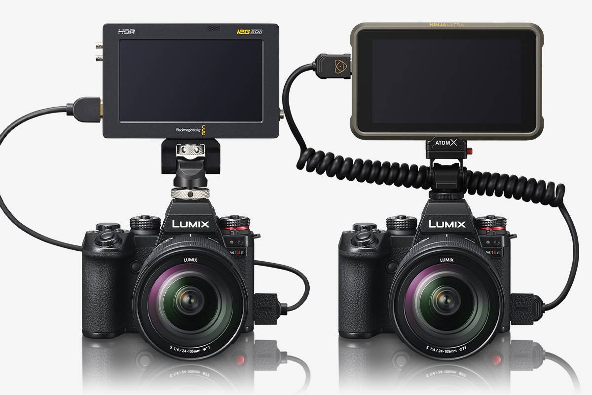 LUMIX S1IIE cameras paired with Blackmagic Design and ATOMOS external recorders