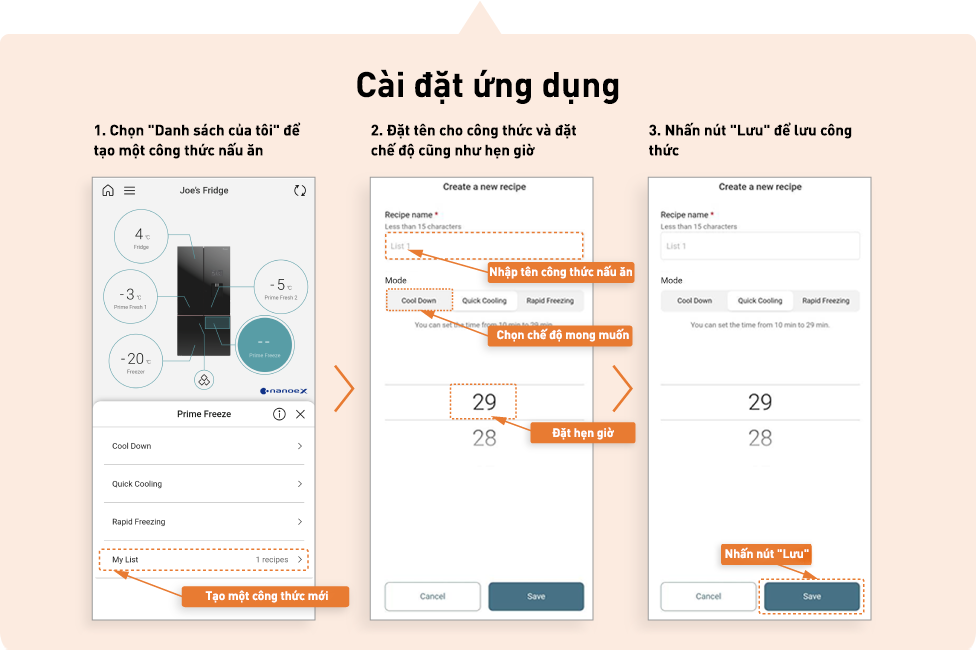 Lưu cài đặt của bạn Lưu cài đặt của bạn