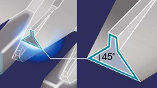 Hoja en ángulo de 45°
